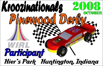 Car Show Dash Plaques for 2008 Pinewood Derby - Huntington Indiana