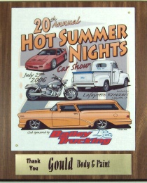 Click here for larger image of this 10 x 13 inch car show trophy plaque.