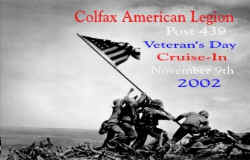 Car Show Dash Plaques for 2002 American Legion Veterans Day in Colfax Indiana